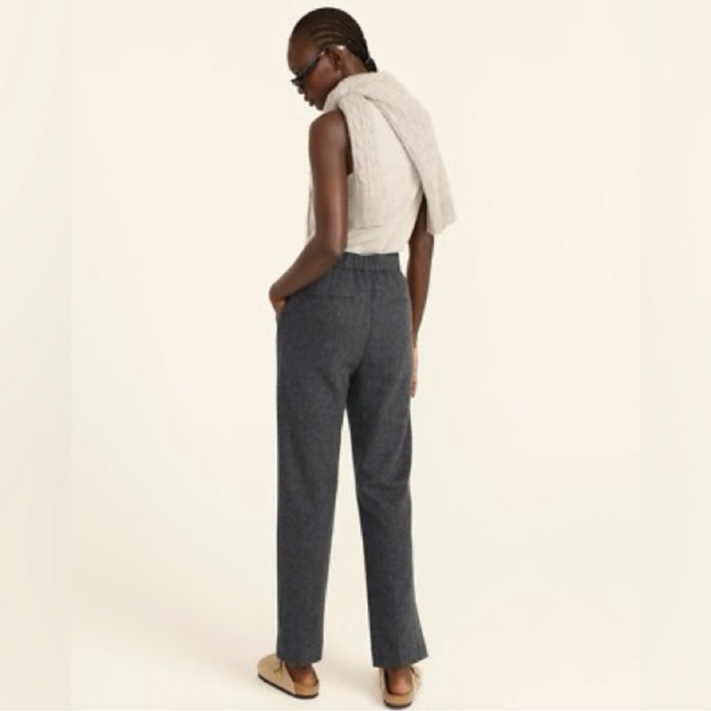 J. Crew Pull-On Straight-Leg Pant in Italian Knit Wool